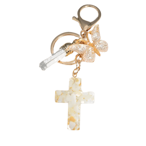 Cross Butterfly Keychain